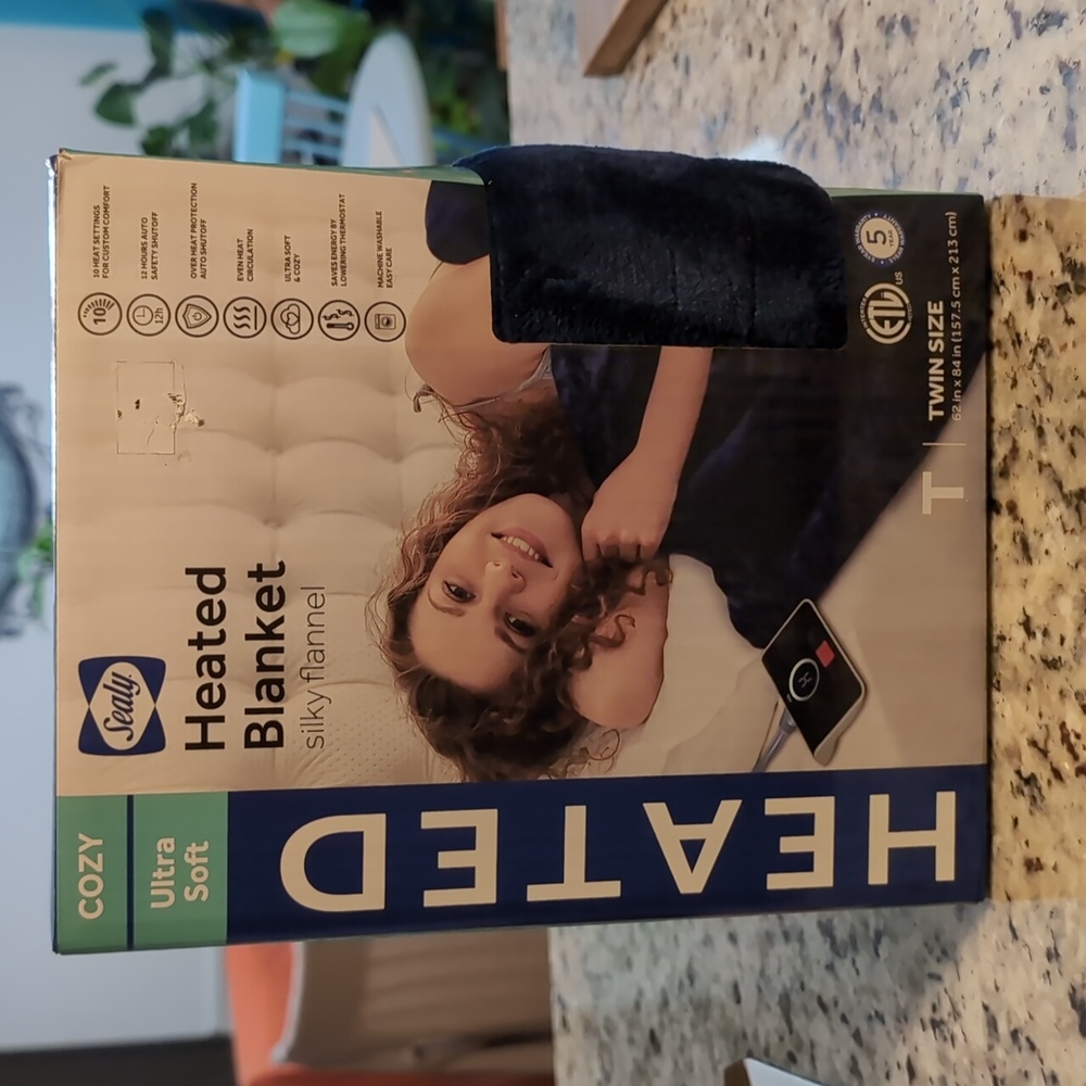 SOLD OUT Sealy Silky Flannel Heated Blanket, Luxurious, Twin, Ultra Soft, Gray